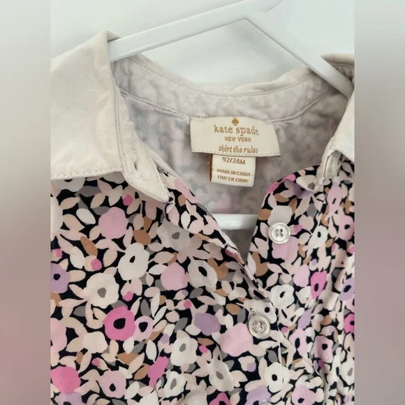 kate spade Floral Sleeveless Collared Dress in Pink and Cream Size 24 Months - Picture 2 of 7